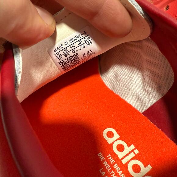 Adidas Women's Samba Valentine's Day Sneakers Red Pink 10 Platform Leather - Picture 7 of 9